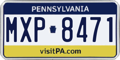 PA license plate MXP8471