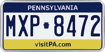 PA license plate MXP8472