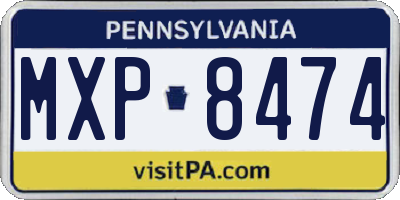 PA license plate MXP8474