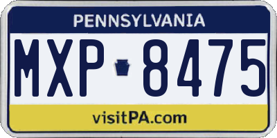 PA license plate MXP8475