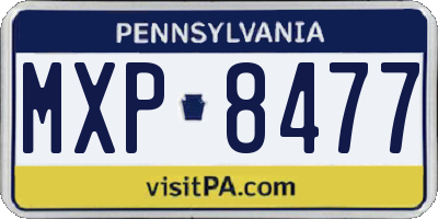 PA license plate MXP8477
