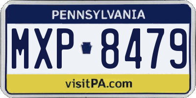 PA license plate MXP8479