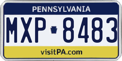 PA license plate MXP8483