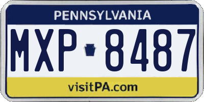 PA license plate MXP8487