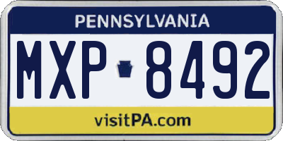 PA license plate MXP8492