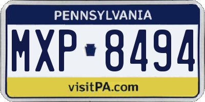 PA license plate MXP8494