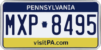 PA license plate MXP8495