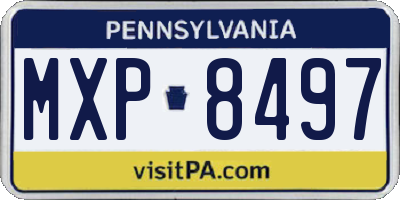 PA license plate MXP8497