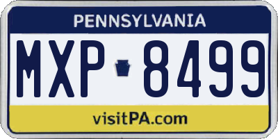 PA license plate MXP8499