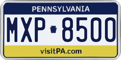 PA license plate MXP8500