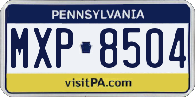 PA license plate MXP8504