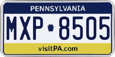 PA license plate MXP8505
