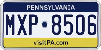 PA license plate MXP8506