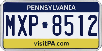 PA license plate MXP8512