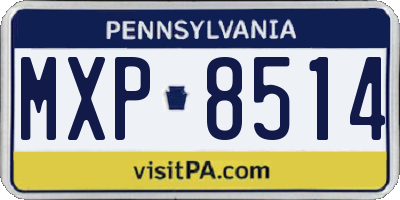 PA license plate MXP8514