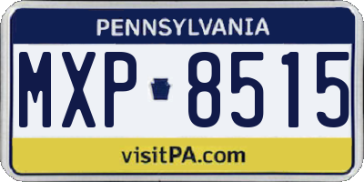 PA license plate MXP8515