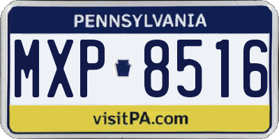 PA license plate MXP8516