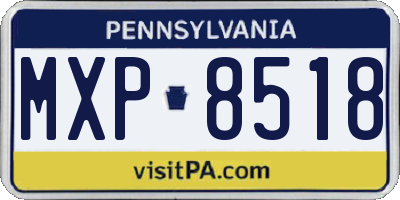 PA license plate MXP8518