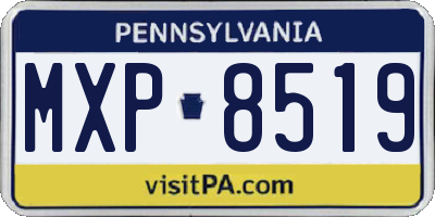 PA license plate MXP8519