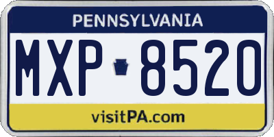 PA license plate MXP8520