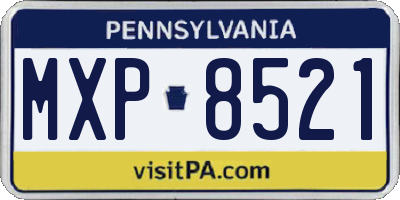 PA license plate MXP8521