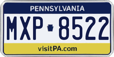 PA license plate MXP8522