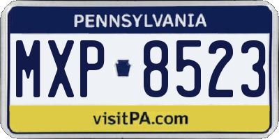 PA license plate MXP8523