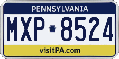 PA license plate MXP8524