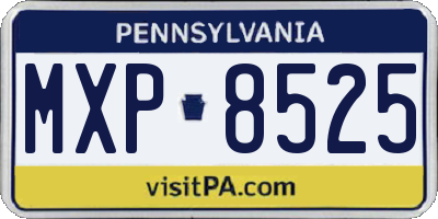 PA license plate MXP8525
