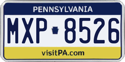 PA license plate MXP8526