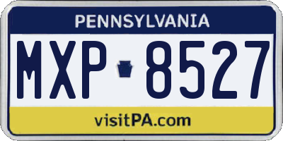 PA license plate MXP8527