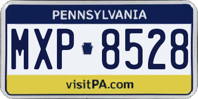 PA license plate MXP8528