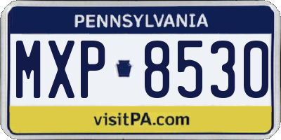 PA license plate MXP8530