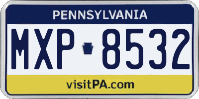 PA license plate MXP8532