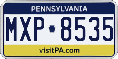 PA license plate MXP8535