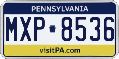 PA license plate MXP8536
