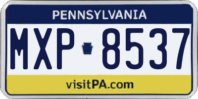 PA license plate MXP8537