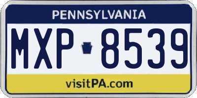 PA license plate MXP8539