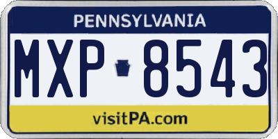 PA license plate MXP8543