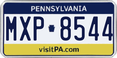 PA license plate MXP8544