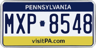 PA license plate MXP8548