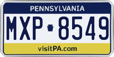 PA license plate MXP8549