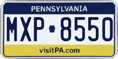 PA license plate MXP8550