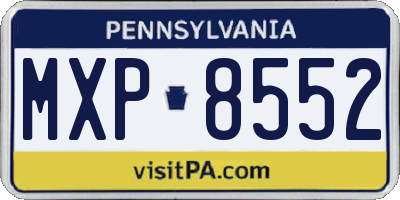 PA license plate MXP8552