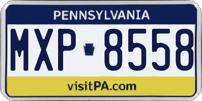 PA license plate MXP8558