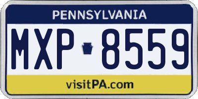 PA license plate MXP8559