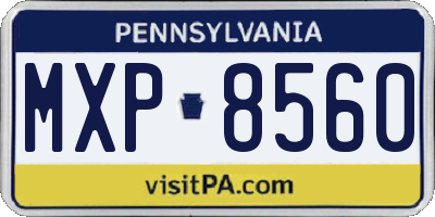 PA license plate MXP8560