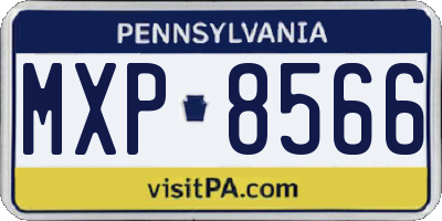 PA license plate MXP8566