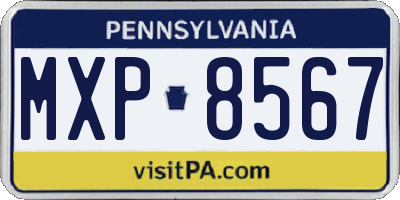PA license plate MXP8567
