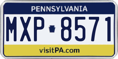 PA license plate MXP8571